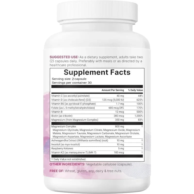 Magnesium Complex Supplement with Vitamin D3 and K2